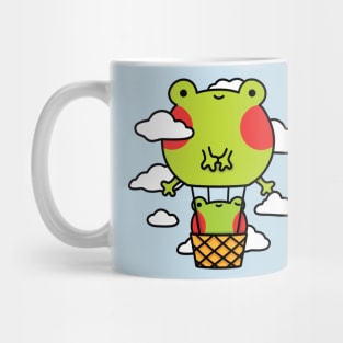 Frog hot air balloon with clouds Mug